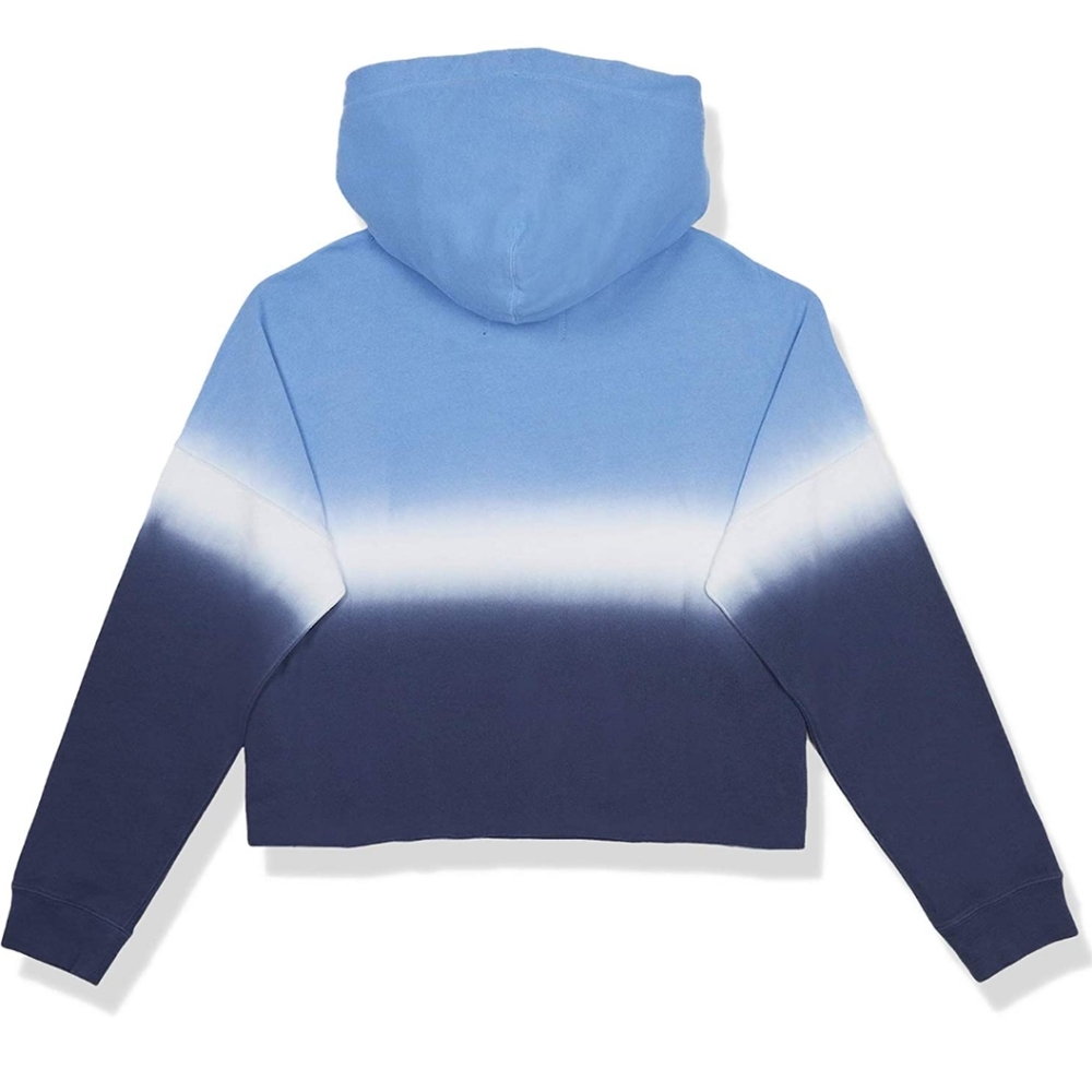 NEW Hoodie CK Jeans Crop Top Calvin Klein Ombre Blue Color Block Pullovr Women L - Picture 4 of 7